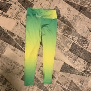 Green to Yellow Tie Dye Leggings